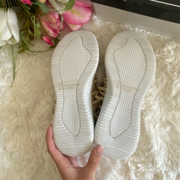 LAST PAIR! Qupid Gold Velvet Tennis Shoes - Picture 6 of 9